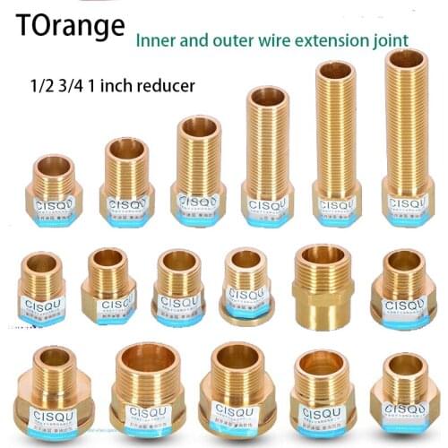 1/2 IN connector 3/4 IN 1-inch lengthened direct full copper gas hot water heating accessories extension wire thickening