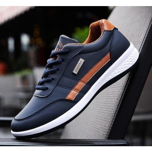 Hot Sale Fashion Leather Men Shoes Luxury Brand Casual Shoes Mens Sneakers Breathable Leisure Male Footwear