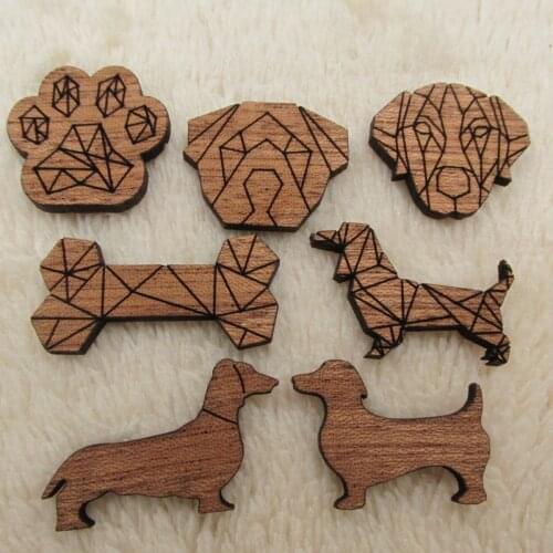 Laser Cut Unfinished Wood Dog Bone Paw Print Cutout Jewelry Blanks Charms Shape Crafts For Jewerly Making