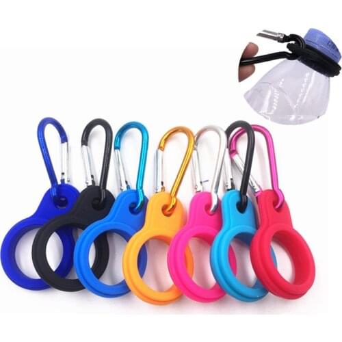 1Pc 2020 Hot Sports Kettle Buckle Outdoor Carabiner Water Bottle Holder Camping Hiking Tool Aluminum Rubber Buckle Hook Dropship