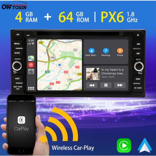 PX6 4G+64G Android 10.0 Car Multimedia Player For Toyota Corolla EX Vitz Echo Terios Land Cruiser 100 series GPS Carplay Radio