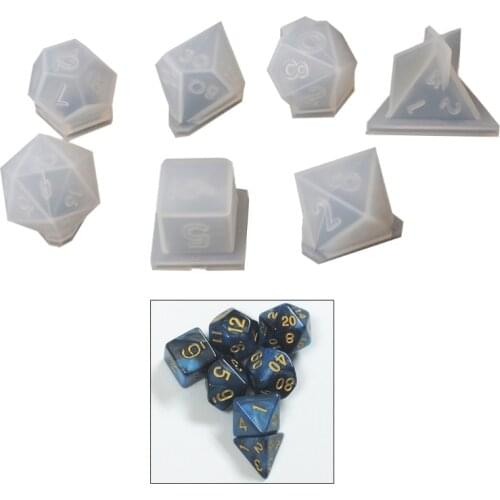 7 Shapes Dice Fillet Square Triangle Dice Mold Dice Digital Game Silicone Mould N0HE