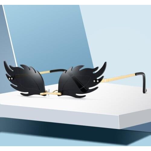 Rimless Sunglasses Women Men 2021 Vintage Brand Designer Fashion Trend Street Style Fox Eye Sunglasses UV400 Zonnebril Dames New