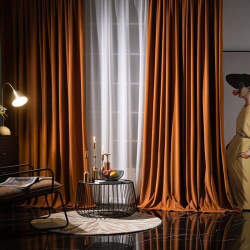 Modern Minimalist Curtain for Living Room Bedroom Blackout Curtains Imitation Mink Velvet Custom Bay Windows French Windows