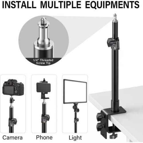 Light Mounting Stand 46cm-74cm 22inch Adjustable Tabletop Stand With Removable Ballhead 1/4 Screw for LED Ring Light