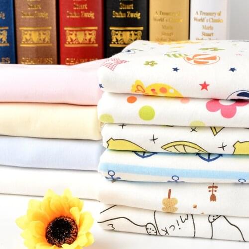 Pure Cotton Fabric Childrens Jersey Knit Fabric 100% Princess Kids Dress Sewing Cute Floral Anime Cartoon Printed Brocade DIY