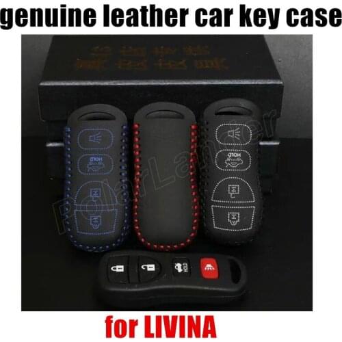 Only RedCar key cover car key case Hand sewing car styling Genuine leather fit for NISSAN SYLPHY XTRAIL QASHIQAI TIIDA LIVINA