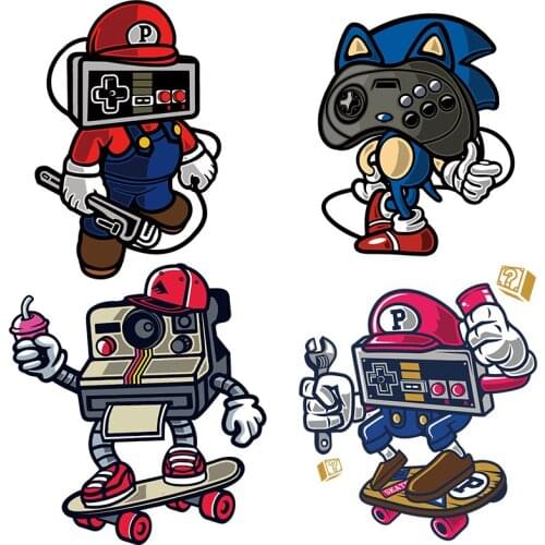 Three Ratels QMH13 Funny cartoon graffiti wall stickers gabinete gamer cool car hood sticker laptop decal