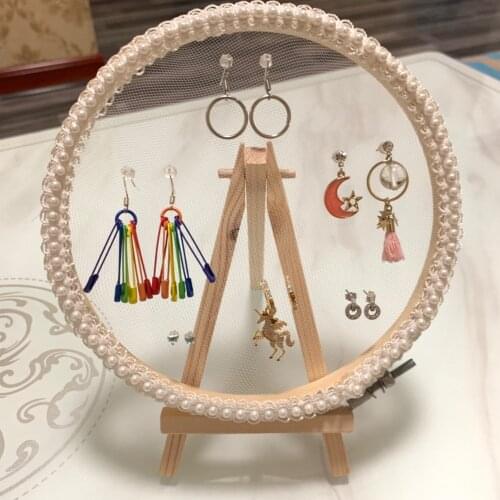 Creative Lace Jewelry Storage Rack Earring Insert Display Stand Lady Jewelry Storage Bathroom Vanity Tops Organizer Girl Gift