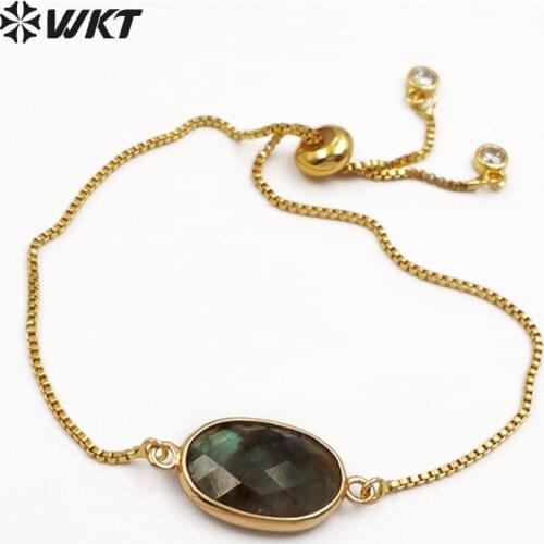 WT-B420 Wholesale 5pcs Wholesale Fashion Elegant Design Natural Stone Necklaces Connector Electroplated for women jewelry