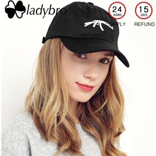 Ladybro Women Hat Cap Men Gun Baseball Cap Male Ladies Casquette Female Hip Hop Dad Hat Fashion Fitted Cap Snapback Bone Femme