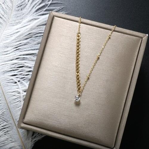 ZMFashion Claw CZ Zircon Pendant Women Necklace Clavicle Chains Simple Sweater Beads Chain Aesthetic Choker Jewelry bijoux