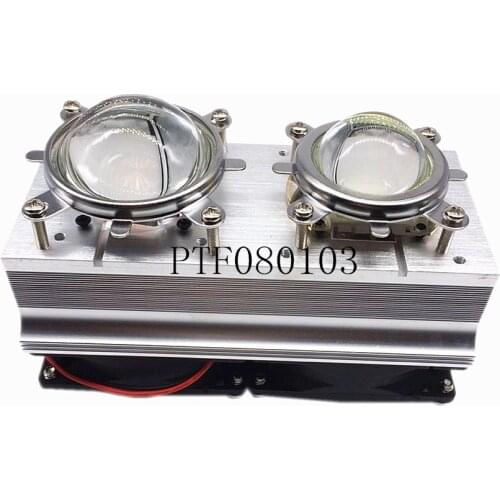 1kit 60-120degree DC12V Led Heatsink Fan + 44mm/57mm Glass Lens for 2pcs 20W 50W 30W 100W High Power Led chip