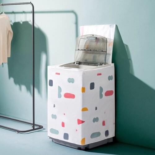 1pcs Washing Machine Dust Cover Roller Flip Washing Machine Cover Floral Geometric Washing Machine Dust Cover