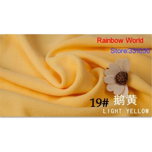 19# light yellow 1 meter soft brushed polar fleece fabric for DIY colthes stuffed toys blanket bedsheet cushion material