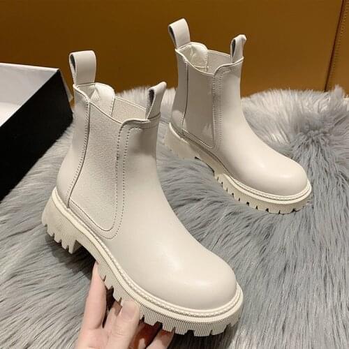 2021 new womens boots fashion thick-soled womens ankle womens sole bag ankle round toe wear