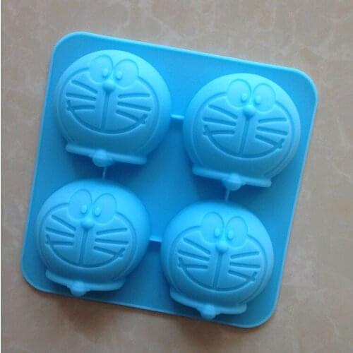 4 Even Cat Head Silicone Cake Mold Cartoon Figure Soap Mold XG039