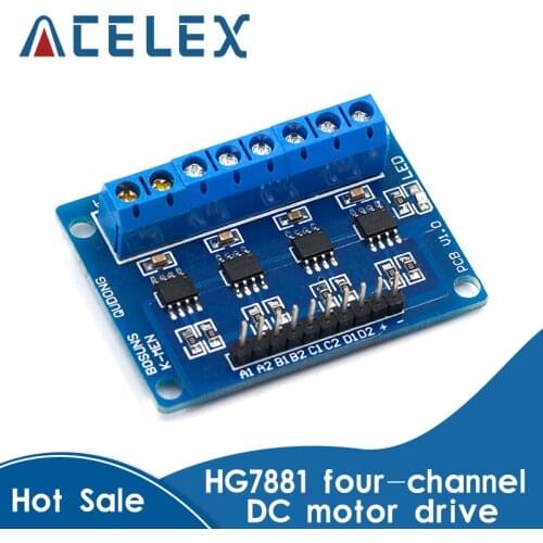 4CH 4 Channel HG7881 Chip H-bridge DC 2.5-12V Stepper Motor Driver Module Controller PCB Board 4 Way 2 Phase for Arduino