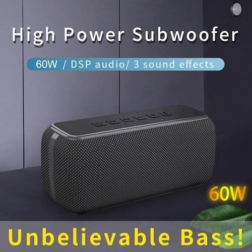 60w Portable Bluetooth Speaker Caixa De Som Portatil Waterproof Outdoor Bass Subwoofer Loudspeaker Parlantes Alta Potencia TWS