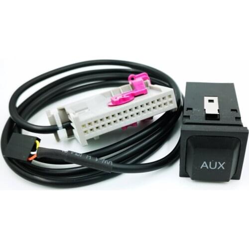 Auto Car Aux-in RNS-E Navigation AUX Button Audio Adapter Kit 32Pin Plug for Audi A3 A4 A6 A8 R8 TT High Quality