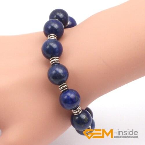 12mm 14mm Lapis lazuli bracelet One of the Seven Treasures of Buddhism free shipping