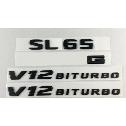 Black SL65 FOR A M G V12 BITURBO Trunk Fender Letters Badges Emblems