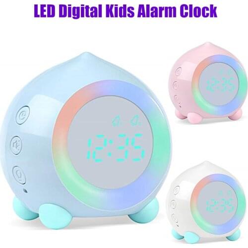 Kids Smart Alarm Clock bluetooth Function 7 Colors Changing Bedroom Student Wake Up Digital Display Table Clock Sleep Timer