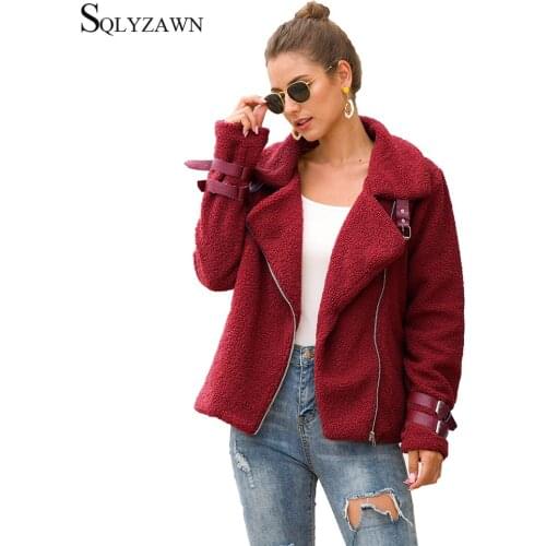 Fleece Faux Fur Women Warm Winter Coat Vintage Fluff Sherpa Teddy Bomber Jacket Korean Female Overcoat Fuzzy Clothes Plus Size