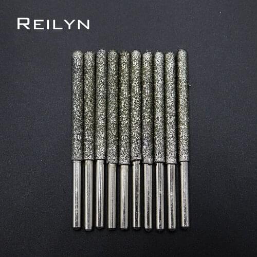 Coarse emery grinding burr grit #40 4pcs grinding bits shank 4x6x80mm ultra-long diamond abrasive bits peeling trimming bits