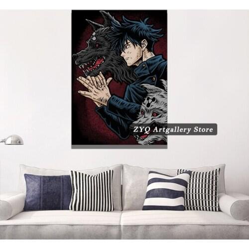 Canvas Anime Fushiguro Megumi Jujutsu Kaisen Pictures Home Decoration Paintings Poster HD Prints Wall Art Modular Living Room