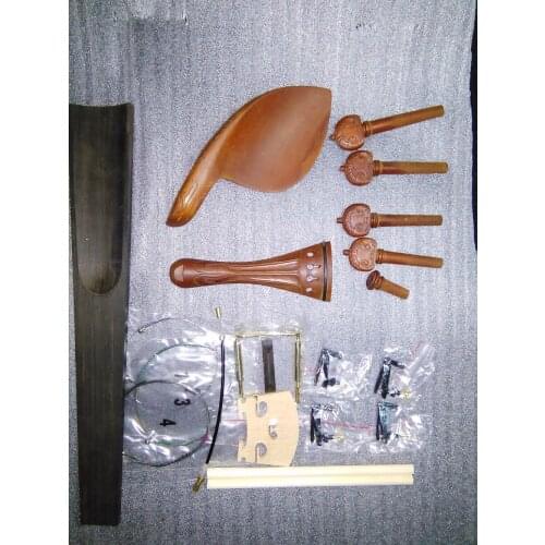Quality Carved Jujube Violin Fitting 4/4 with string and fingerboard tuner post saddle etc in 4/4
