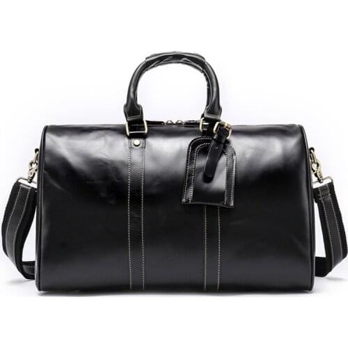 Cowhide Leather Men Travel Bags Vintage Large Capacity Duffle Bags For Short Trip Weekend Bag High Quality Male Luggage Bag