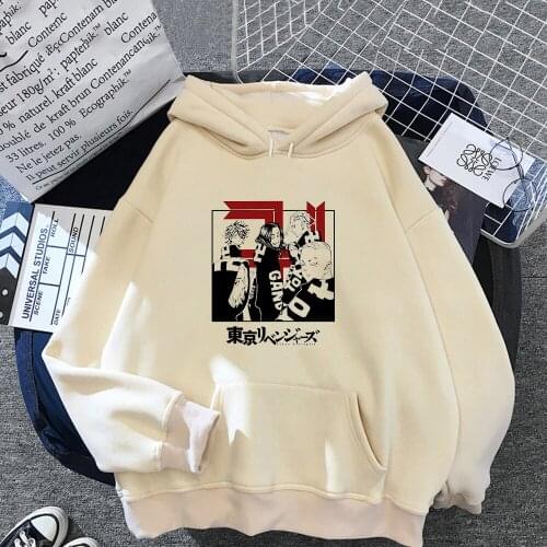 Men Hoodies Tokyo Avengers Manjiro Sano Anime Casual Clothes Kawaii Cartoons Print Pullovers Warm Couples Sweatshirts Tops Male