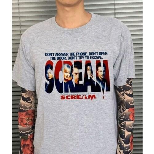Kuakuayu HJN Men Tops Scream Movie T-shirt. Ghostface Horror Skeet Ulrich Loomis Comfortable T Shirt,Casual Short Sleeve Tee