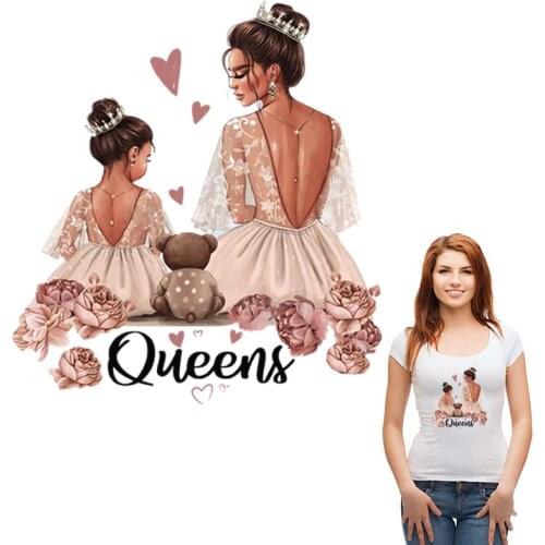 Iron Patch Beautiful Queens T-Shirt Diy Decoration Easy Print By Household Irons A-Level Washable Iron On Heat Transfer