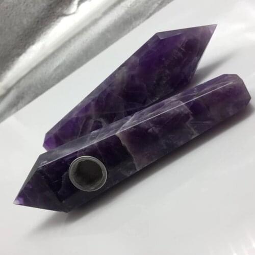 Natural Stone and crystal Fantasy Amethyst Quartz Smoking pipes Healing Wand +1 brush +3 filters