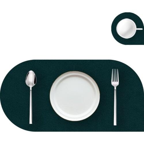 Non-Slip Simple Placemats Coaster Placemat for Dining Table Shaped Tableware Pad Placemat Table Mat Leather Heat Insulation
