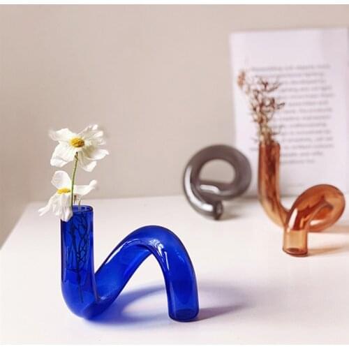 Atypical irregularity For Home Decor Glass Vase Flower Vase Flower Terrarium Table Ornaments Dried Nordic