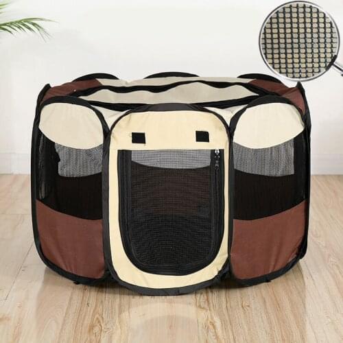 New Portable Folding Pet Tent Dog House Octagonal Cage For Cats Tent Playpen Puppy Kennel Fence Outdoor Big Dogs House Pet Room