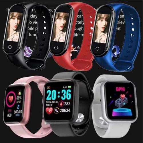 New Square colored rubber smartwatch Exercise Bracelet, step count, heart rate, blood pressure Electronic Bracelet
