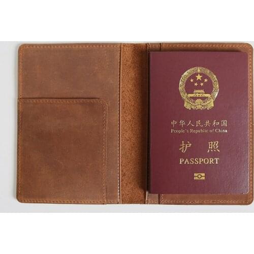 Travel Passport Cover Passport Holder Folder Leather Card Holder Men Document Pack Simple Retro Portable Durable Wholesale