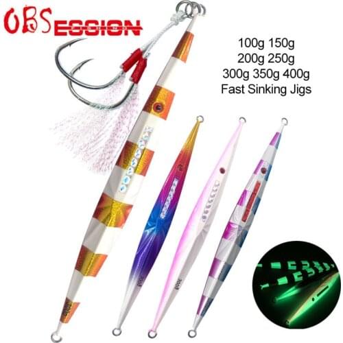 OBSESSION V.I.P. Fast Sinking Jigging Lure 100g-400g Japan Laser Artificial Jerkbait pesca Sea Fishing Lure With Carbon Hook