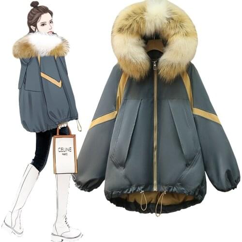 Plus Size Parkera Coat Outerwear Woman Winter 2021 New Fashion Loose Hooded Cotton Clothes Female Thicken Overcoming Jacket