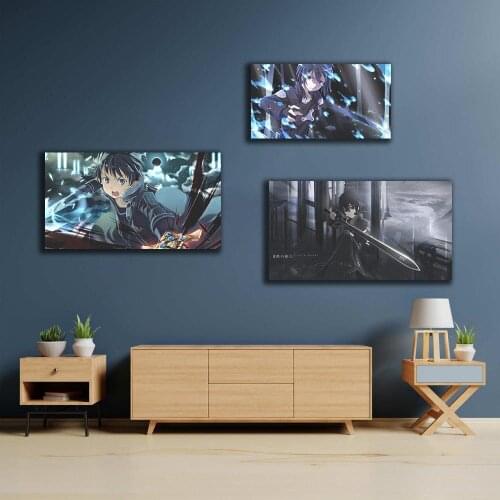Prints Painting Wall Artwork Sword Art Online Modular Canvas Poster Picture Hot Animation Modern Home Decor Bedside Background