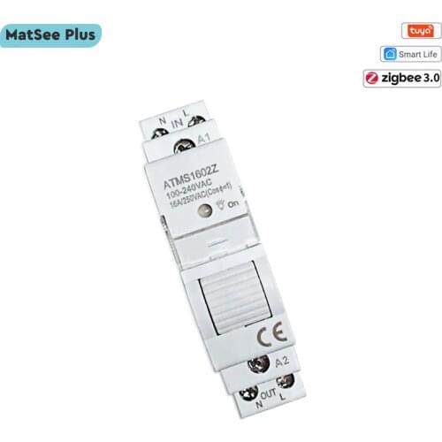 Tuya Smart Life ZigBee Circuit Breaker 16A Din Rail Meter with Energy Monitor Timer App Remote Control Support Alexa Google home