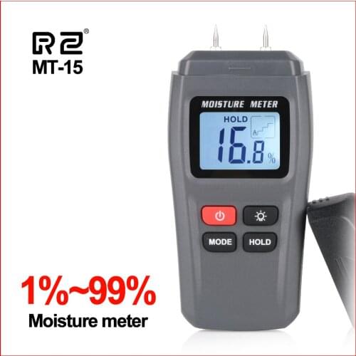 RZ Portable Wood Moisture Meter Hygrometer lumber Timber Tree Density Digital Electrical Tester Measuring tool MT-15