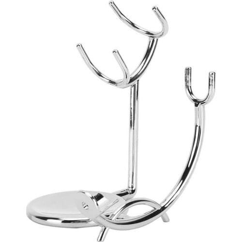 Manual Razor Shaving Brush Soap Bowl Stand Electroplating Metal Shaving Knife Stand