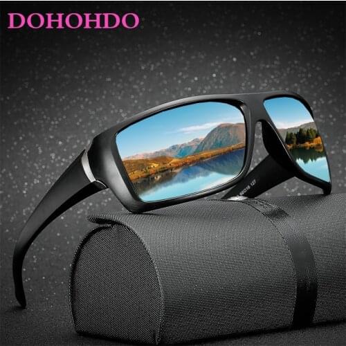 DOHOHDO 2020 New Fashion Polarized Sunglasses Square Mirror Sun Glasses Vintage Male Driving Protection Goggles For Driver UV400
