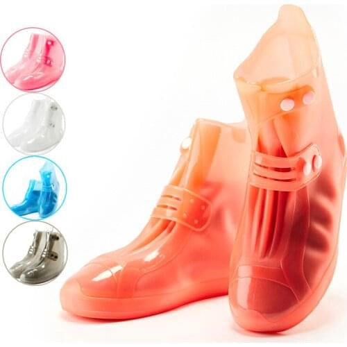 Unisex Thicken Rain Low Boots Double Breasted Travel Overshoes Rain Shoe Covers Reusable Durable Anti-slip Adjustable Waterproof