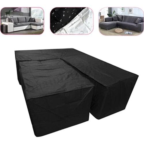 2Pcs Waterproof L Shape Dust Sofa Chair Cover Cube Corner Furniture Sofa Rattan Cover Dustproof Waterproof UV Protection Cover